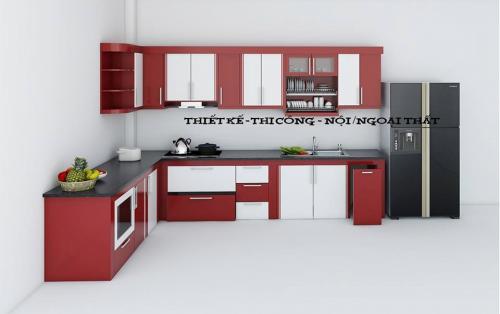 Thi công tủ bếp theo tông màu ấm