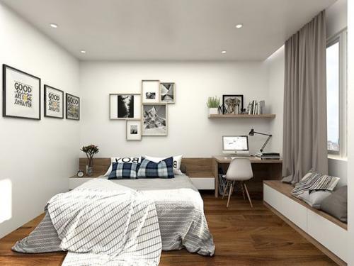 Thiết kế nội thất căn hộ với không gian phòng ngủ tinh tế