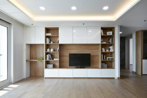 Thi công kệ tivi phòng khách hiện đại tại TPHCM