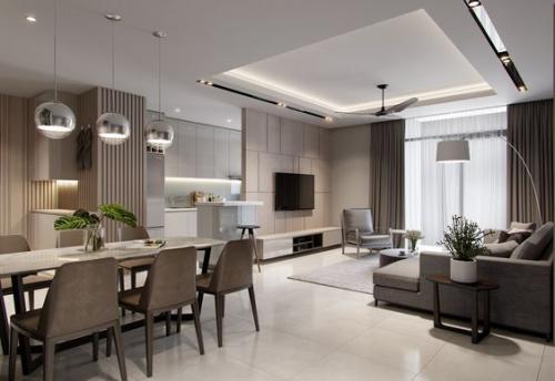 Nội thất phòng khách căn hộ hiện đại tại TPHCM