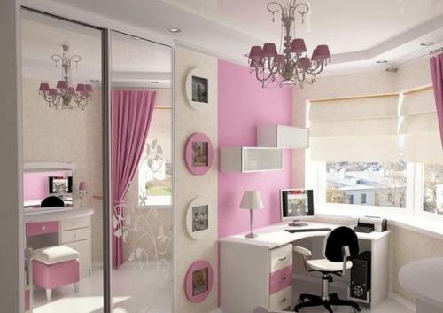 Nội thất phòng ngủ cho bé gái với nhiều tông màu